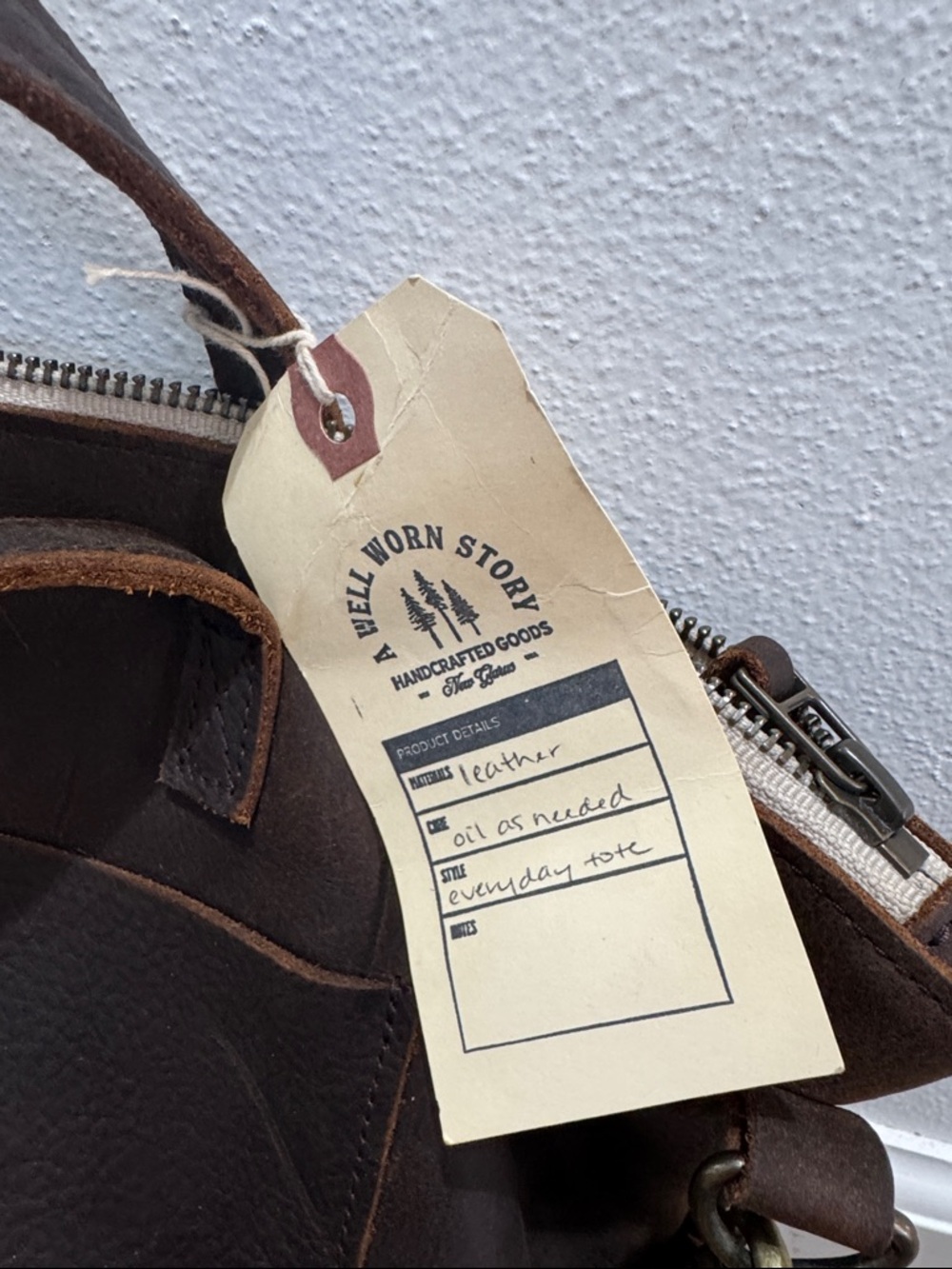 Leather Tote Bag in Dark Brown - Unbranded - Picture 2 of 5